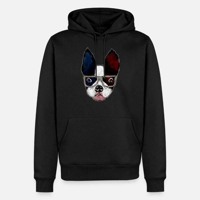 Boston terrier - Sweat à capuche Premium bio Homme - noir