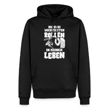 Die zwei wichtigsten Rollen in meinem Leben - Männer Premium Bio Hoodie - Schwarz - Vorne - Nico (187cm)