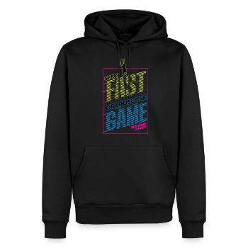 Serve Fast or loose the Game Tennis Motivation - Männer Premium Bio Hoodie - Schwarz - Vorne - Nico (187cm)