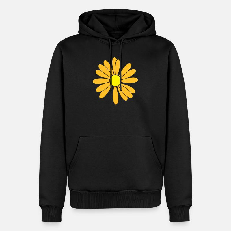 Patch de fleurs - Sweat à capuche Premium bio Homme - noir