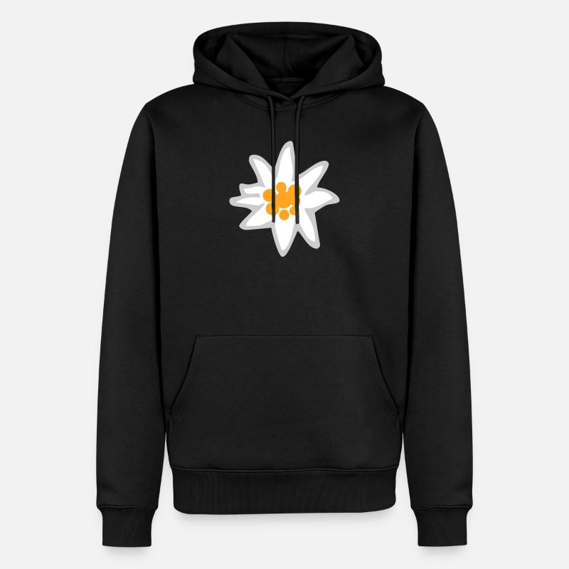 Edelweiss - Sweat à capuche Premium bio Homme - noir
