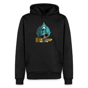 Monster mit Brille - falsches Geschenk - Männer Premium Bio Hoodie - Schwarz - Vorne - Nico (187cm)
