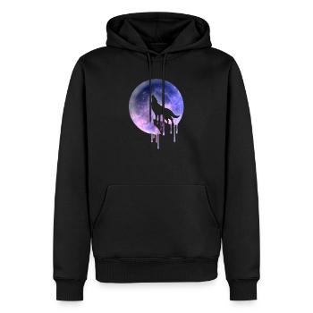 loup mond mondall - Sweat à capuche Premium bio Homme - noir - Devant - Nico (187cm)