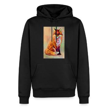 Fuchs Poster - Männer Premium Bio Hoodie - Schwarz - Vorne - Nico (187cm)