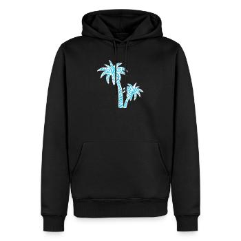 Tropic Wave Abstraktes Palmendesign - Männer Premium Bio Hoodie - Schwarz - Vorne - Nico (187cm)