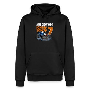Aus Dem Weg Ich Bin Schon 7 - Männer Premium Bio Hoodie - Schwarz - Vorne - Nico (187cm)