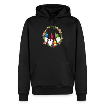petite famille elfe dans un cadre de Noël - Sweat à capuche Premium bio Homme - noir - Devant - Nico (187cm)
