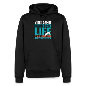Gamer Extra Life - Men’s Premium Organic Hoodie - black - Front - Nico (187cm)