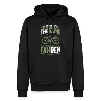 Ich brauche keine Therapie - Männer Premium Bio Hoodie - Schwarz - Vorne - Nico (187cm)