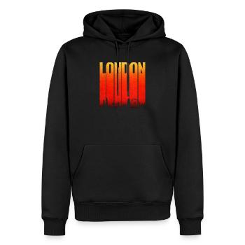 LONDON Skyline Gradient Bars - Männer Premium Bio Hoodie - Schwarz - Vorne - Nico (187cm)