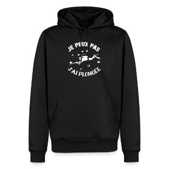 je peux pas j'ai plongée plongeurs cadeau plongeur - Sweat à capuche Premium bio Homme - noir - Devant - Nico (187cm)