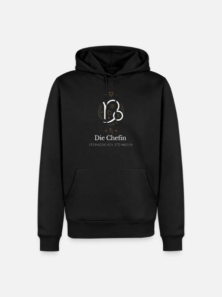 Steinbock Chefin Stil Grafik - Männer Premium Bio Hoodie - Schwarz