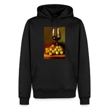 Buveurs de vin - Sweat à capuche Premium bio Homme - noir - Devant - Nico (187cm)