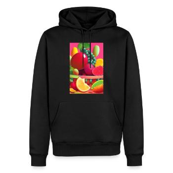 Fruit - Sweat à capuche Premium bio Homme - noir - Devant - Nico (187cm)