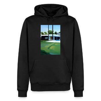 Villa blanche avec piscine - Sweat à capuche Premium bio Homme - noir - Devant - Nico (187cm)