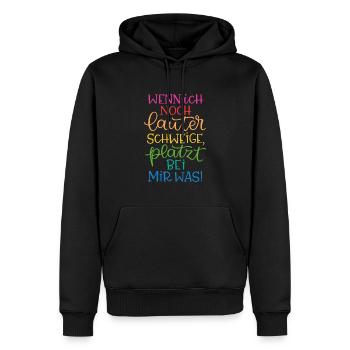 Lauter Schweigen Regenbogen - Männer Premium Bio Hoodie - Schwarz - Vorne - Nico (187cm)