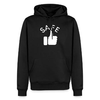 daumen hoch super Symbol gut safe icon Grafik - Männer Premium Bio Hoodie - Schwarz - Vorne - Nico (187cm)