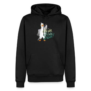 moin, Norddeutscher Gruss, hallo auf Norddeutsch - Männer Premium Bio Hoodie - Schwarz - Vorne - Nico (187cm)