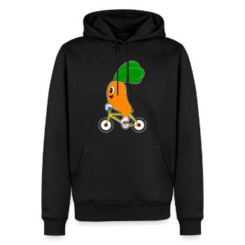 Carotte Vélo - Sweat à capuche Premium bio Homme - noir - Devant - Nico (187cm)