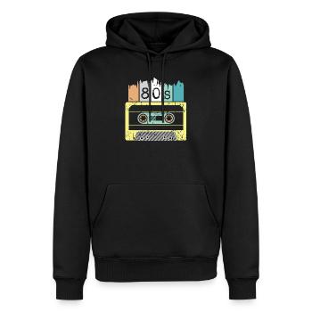 80s Kassette retro vintage Musik Symbol Grafik - Männer Premium Bio Hoodie - Schwarz - Vorne - Nico (187cm)