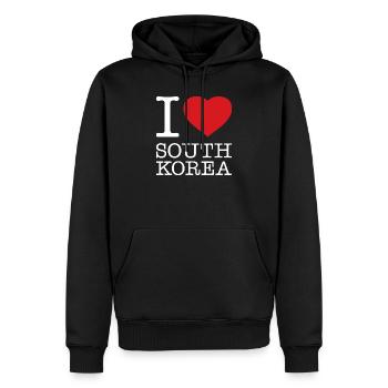 I LOVE SOUTH KOREA Südkorea - Männer Premium Bio Hoodie - Schwarz - Vorne - Nico (187cm)