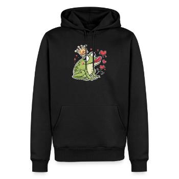 Froschkönig Karneval Fasching Konfetti - Männer Premium Bio Hoodie - Schwarz - Vorne - Nico (187cm)