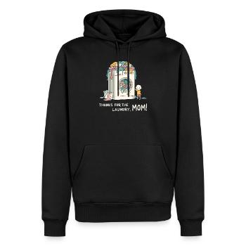 Merci pour la lessive, maman ! - Sweat à capuche Premium bio Homme - noir - Devant - Nico (187cm)
