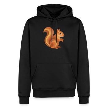 Squirrel – Animal de la forêt ludique aux tons chauds - Sweat à capuche Premium bio Homme - noir - Devant - Nico (187cm)