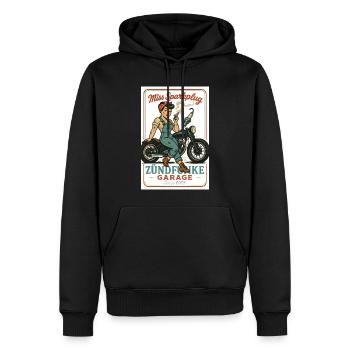 Miss Sparkplug – Zündfunke Garage Queen - Men’s Premium Organic Hoodie - black - Front - Nico (187cm)