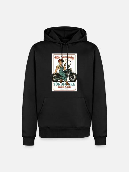 Miss Sparkplug – Zündfunke Garage Queen - Men’s Premium Organic Hoodie - black