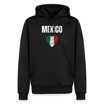J’aime le Mexique, drapeau du Mexique - Sweat à capuche Premium bio Homme - noir - Devant - Nico (187cm)