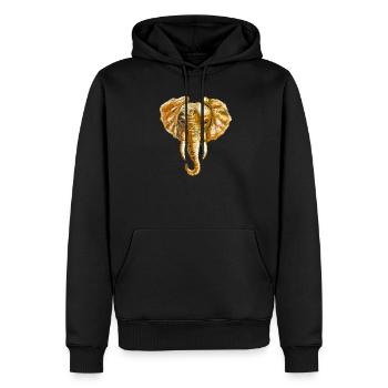 Éléphant - Sweat à capuche Premium bio Homme - noir - Devant - Nico (187cm)