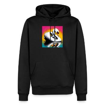 cygne - Sweat à capuche Premium bio Homme - noir - Devant - Nico (187cm)