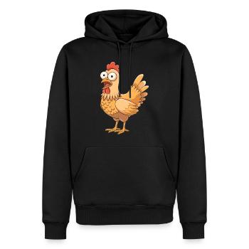 Lustiges Huhn Cartoon Bauernhof Humor - Männer Premium Bio Hoodie - Schwarz - Vorne - Nico (187cm)