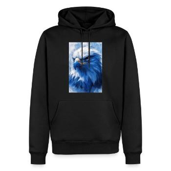 Illustration eines Adlers - Männer Premium Bio Hoodie - Schwarz - Vorne - Nico (187cm)