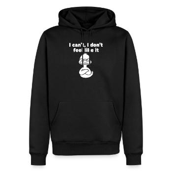 Motif des paroles des canards paresseux - Sweat à capuche Premium bio Homme - noir - Devant - Nico (187cm)