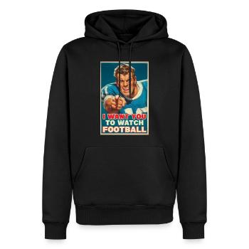Football américain - Sweat à capuche Premium bio Homme - noir - Devant - Nico (187cm)