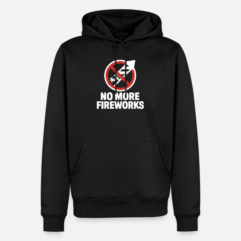 No More Fireworks – Silvester Edition - Männer Premium Bio Hoodie - Schwarz