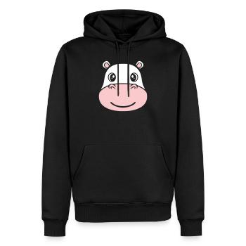 Nilpferd Kopf Gesicht Maske Lächeln - Männer Premium Bio Hoodie - Schwarz - Vorne - Nico (187cm)