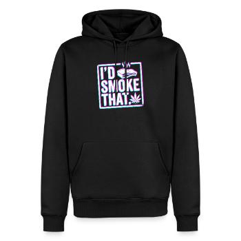 FUMÉE DE BARBECUE glitch, chemise à capuche drôle de barbecue, tasse - Sweat à capuche Premium bio Homme - noir - Devant - Nico (187cm)