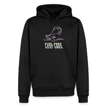 Kite Fuel Free, Feel Free Shirt, Hoodie, Cap, Mug - Männer Premium Bio Hoodie - Schwarz - Vorne - Nico (187cm)