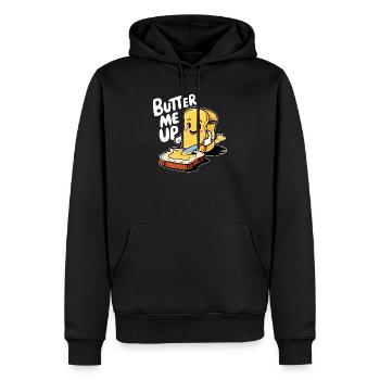Toast de dessin animé Butter Me Up drôle - Sweat à capuche Premium bio Homme - noir - Devant - Nico (187cm)