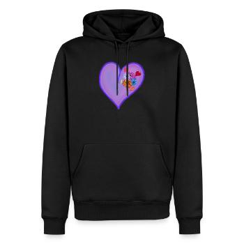 Frühling Sommer Herz mit bunten Blumen - Männer Premium Bio Hoodie - Schwarz - Vorne - Nico (187cm)