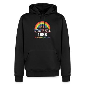 Mois de la fierté LGBT - Stonewall 1969 - Sweat à capuche Premium bio Homme - noir - Devant - Nico (187cm)