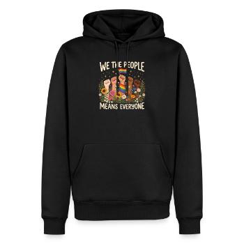 Pride-Monat LGBTQ – Wir, das Volk, bedeuten alle. - Männer Premium Bio Hoodie - Schwarz - Vorne - Nico (187cm)