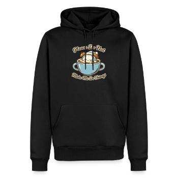 Bitte Nicht Stören: Kaffeebärchen - Männer Premium Bio Hoodie - Schwarz - Vorne - Nico (187cm)