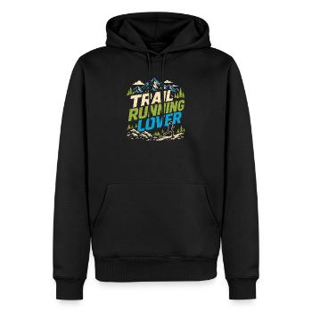 Trail Running Lover Mountain Forest Graphic - Men’s Premium Organic Hoodie - black - Front - Nico (187cm)