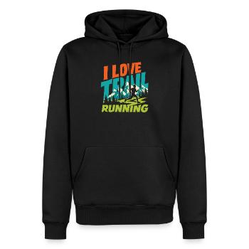 I Love Trail Running - Men’s Premium Organic Hoodie - black - Front - Nico (187cm)