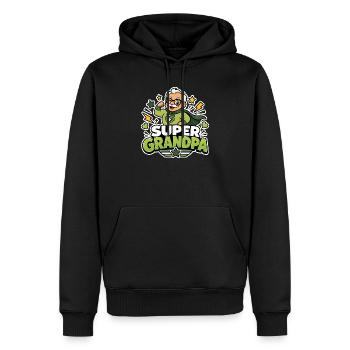 Super Grandpa Superheld Opa - Lustiger Comic Held - Männer Premium Bio Hoodie - Schwarz - Vorne - Nico (187cm)