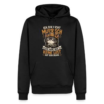 Ich Habe Keine Lust Auf Dein Drama Katze - Männer Premium Bio Hoodie - Schwarz - Vorne - Nico (187cm)
